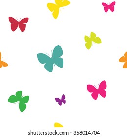 Butterfly vector art background design for fabric and decor. Seamless pattern