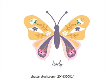 butterfly vector art design hand drawn design