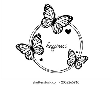 butterfly vector art design hand drawn