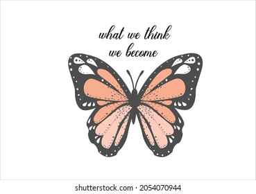 butterfly vector art design hand drawn 