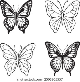 Butterfly Vector Art illustration outline