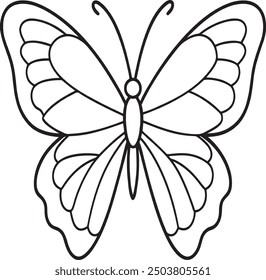 Butterfly Vector Art illustration outline