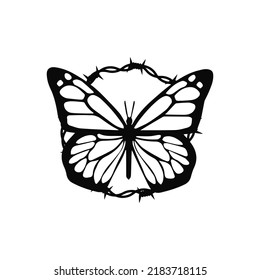 Butterfly Vector Barbed Wire Stock Vector (royalty Free) 2183718115 