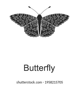Butterfly vector black icon. Vector illustration pest insect butterfly on white background. Isolated black illustration icon of pest insect.