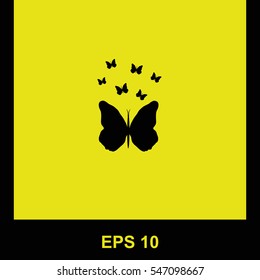 Butterfly vector black icon. Isolated illustration. Business picture.