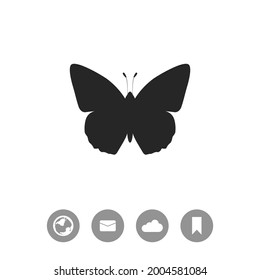 Schmetterling, Vektorschwarz, einfaches Symbol