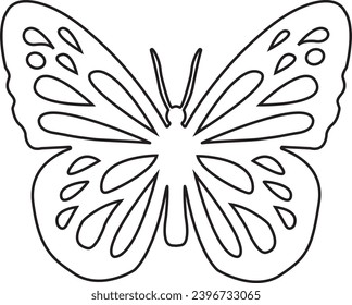 
Butterfly vector with black and white lines
