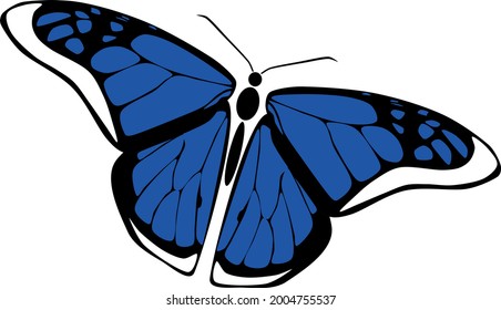 butterfly vector in blue color. Can be used for logo, brand, goods, vector.