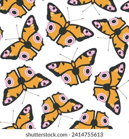 Butterfly vector cartoon seamless pattern background for wallpaper, wrapping, packing, and backdrop.