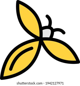 butterfly vector color line icon