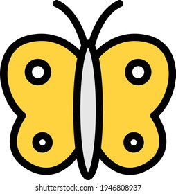 butterfly vector color line icon