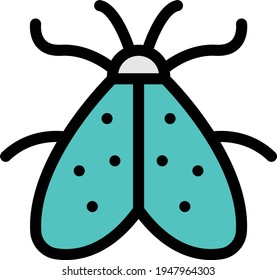 butterfly vector color line icon