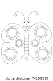 butterfly vector coloring book for children