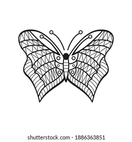 Vector de mariposa, diseño de estilo artístico de línea creativa