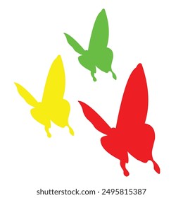butterfly vector design with bright colors and white background