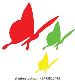 diseño de Vector de mariposa con colores brillantes y fondo blanco