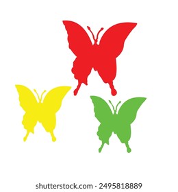 butterfly vector design with bright colors and white background