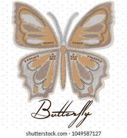 Butterfly vector design embroidery butterfly romantic polka dots pattern