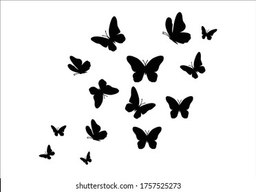 butterfly vector design hand drawn Heart of butterflies