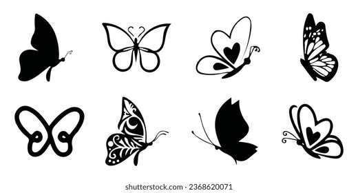 Butterfly vector design, silhouette beautiful butterfly template