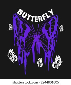 Butterfly Vector Design, for T shirt, Streetwear, Urban Style, and poster