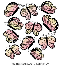 Butterfly vector element full color 
