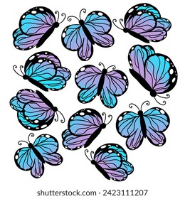 Butterfly vector element full color 