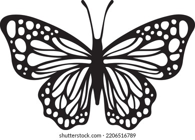 Butterfly Vector Eps Png Silhouette Line Art