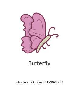 Butterfly vector Filled Outline Icon Design illustration. Nature Symbol on White background EPS 10 File