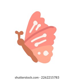 Butterfly, vector flat hand drawn illustration on white background