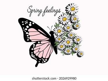 letras dibujadas a mano por vectores de mariposa
