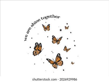 butterfly vector hand drawn lettering