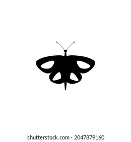 Butterfly vector icon in abstract style on white background. Symbol, logo illustration. Simple minimal pictogram.