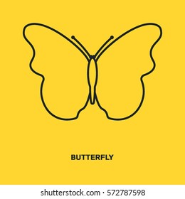 Butterfly vector icon. Beautiful insect sign. Summer symbol. Logo graphic design concept. Logotype, icon, template in web and print. Thin line icon
