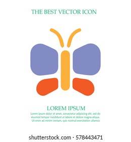 Butterfly vector icon eps 10. Simple isolated silhouette sign symbol.