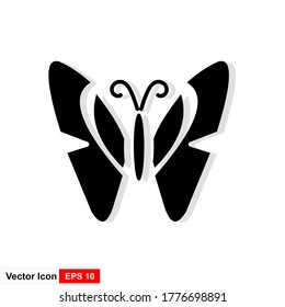 Butterfly vector icon in flat style. Insect concept.