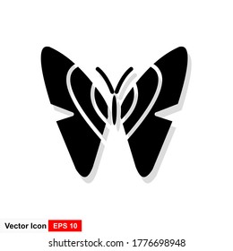 Butterfly vector icon in flat style. Insect concept.