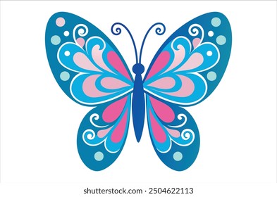 Vector mariposa,   Ilustración vectorial del icono, silueta de la mariposa de una mariposa aislada en un fondo blanco, EPS, PNG, , Vector,