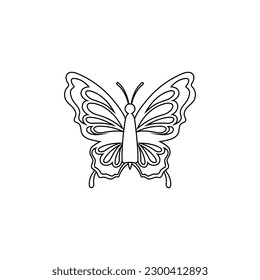 Butterfly vector icon. insect illustration sign. moth symbol.