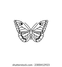Icono vectorial de mariposa. signo de ilustración de insecto. símbolo de polilla.