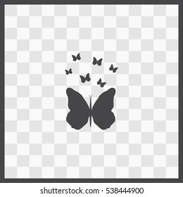 Butterfly vector icon. Isolated illustration. Business picture.