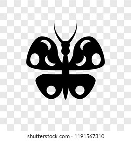 Butterfly vector icon isolated on transparent background, Butterfly transparency logo concept