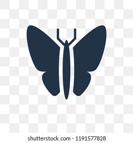 Butterfly vector icon isolated on transparent background, Butterfly transparency concept can be used web and mobile