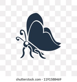Butterfly vector icon isolated on transparent background, Butterfly transparency concept can be used web and mobile