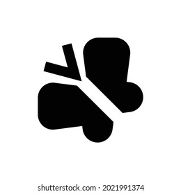 Butterfly-Vektorsymbol einzeln auf weißem Hintergrund