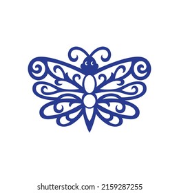 Butterfly vector icon isolated on white background