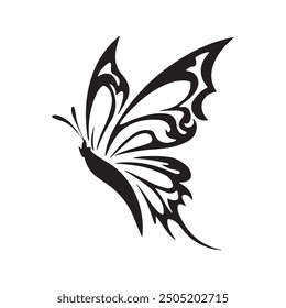 butterfly vector icon logo illustration symbol graphic doodle art silhouette illustration black and white