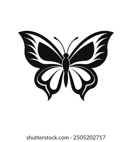 butterfly vector icon logo illustration symbol graphic doodle art silhouette illustration black and white