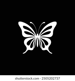 butterfly vector icon logo illustration symbol graphic doodle art silhouette illustration black and white