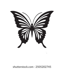 butterfly vector icon logo illustration symbol graphic doodle art silhouette illustration black and white